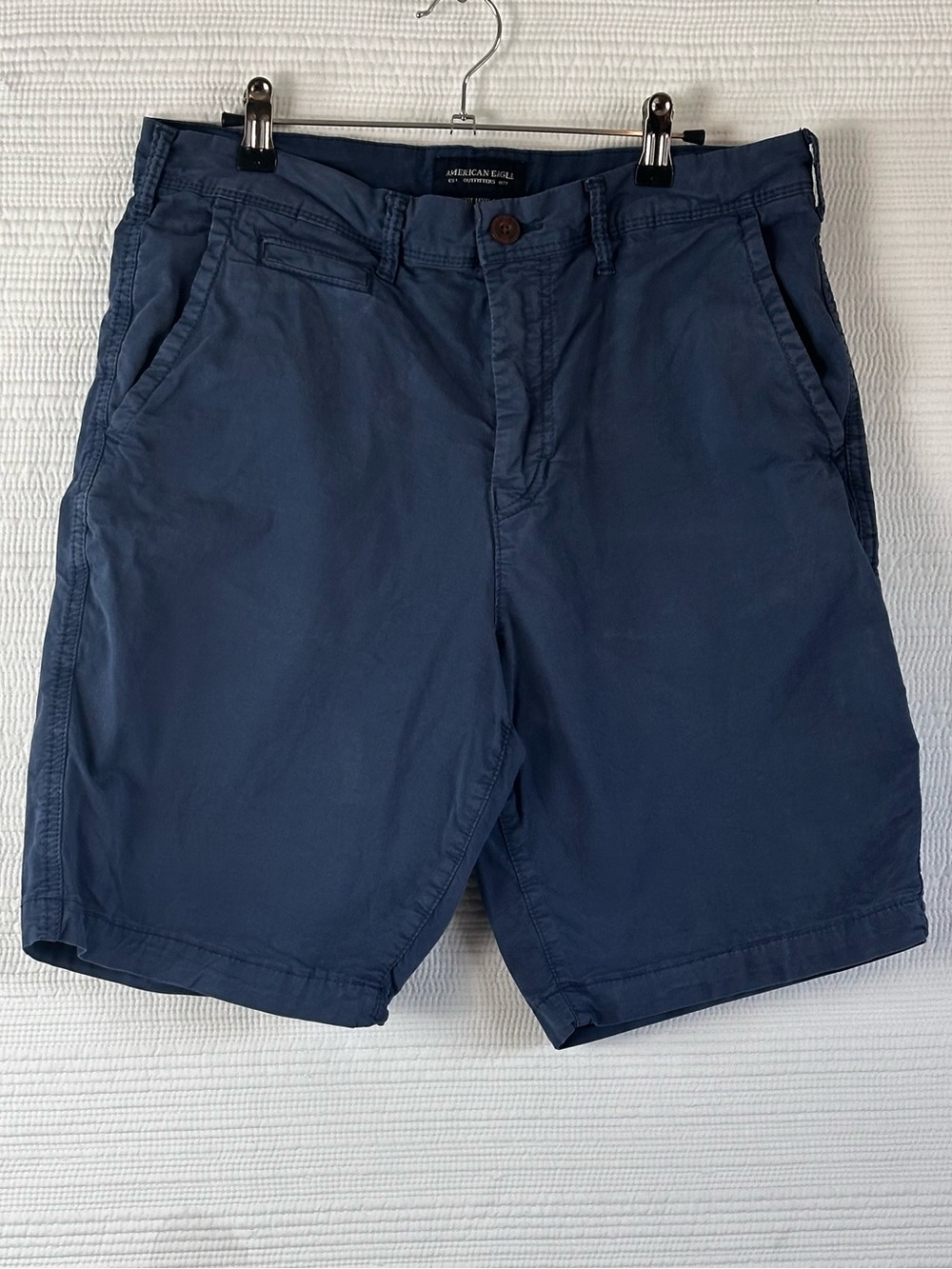 American Eagle Men’s 32 Next Level Flex Blue Chino Shorts Casual Preppy